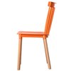 Fabulaxe Modern Plastic Dining Chair Windsor Design with Beech Wood Legs, Orange, PK 4 QI004223.OR.4